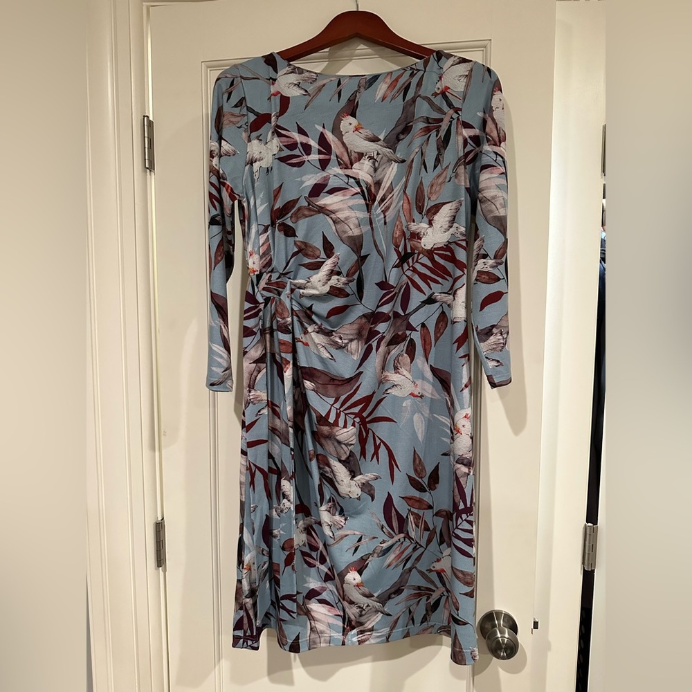 Wrap-tie Pietro Brunelli bird-pattern maternity dress